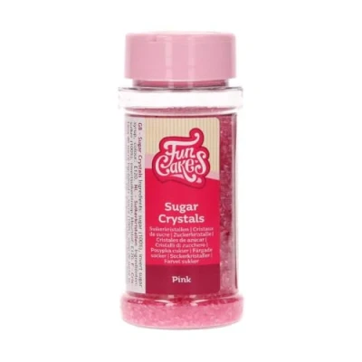 Abbildung von FunCakes Sugar Crystals Rosa : Tortenstreusel, großartiger Geschmack, perfekt zum Dekorieren von Torten, Cupcake Streuseln. 80 g.