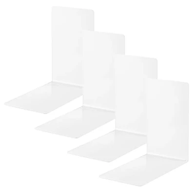 Abbildung von Alco Albert 4301 10 4 Buchstützen aus Metall, Stück, weiß, 14 x 8,5 cm, für Schule, Büro und Zuhause