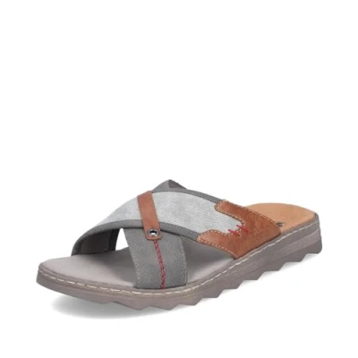 Abbildung von Rieker Pantolette flach, Herren, Größe: 44, Grau Schuhe
