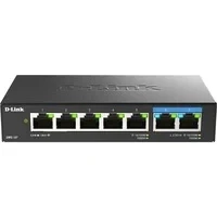 Abbildung von D Link DMS 107/E 7 Port Multi Gigabit Unmanaged Switch (2x 2,5G und 5x 1G Ports, lüfterlos, Low Profile, kompaktes Metallgehäuse, QoS, Plug and Play)