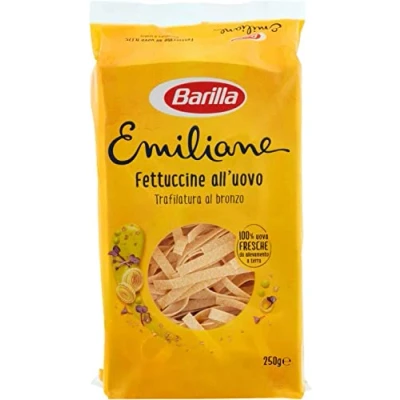 Abbildung von 6x Barilla Pasta all&#039; Uovo Le Emiliane Fettuccine , Eiernudeln, mit Ei 250g + Italian Gourmet polpa 400g