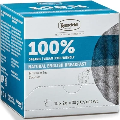 Abbildung von Ronnefeldt 100% Natural English Breakfast BIO Schwarztee, 15 Teebeutel à 2 g, 30 g Organic Vegan Eco friendly, Menge:6 Stück