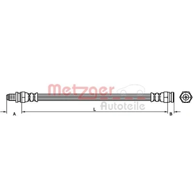 Abbildung von METZGER 4114090 Bremsschläuche 335 M10x1 SF SMART: City Coupe, Cabrio, Fortwo I Coupe