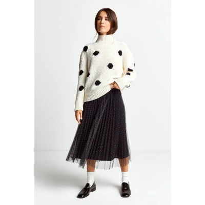 Abbildung von Rich &amp; Royal MIT Polka DOTS Strickpullover, Damen, Größe: 38xM, Midnight blue