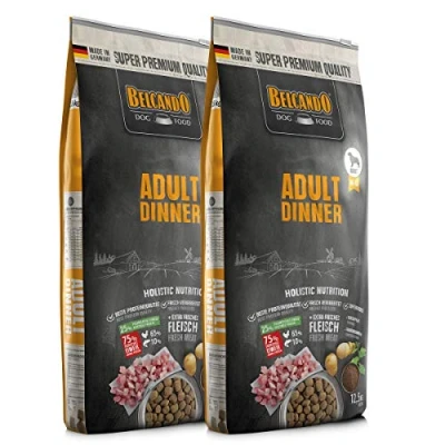 Abbildung von 2 x 12,5 kg Belcando Adult Dinner Sparpaket Trockenfutter für Hunde Alleinfuttermittel ausgewachsene Aller Rassen ab 1 Jahr