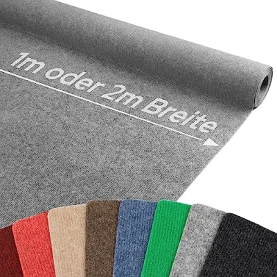 Abbildung von Primaflor Event &amp; Messeteppich RIPS MALTA Grau 200x1300 cm Robuster Nadelfilzteppich mit rutschfester, schalldämmender Oberfläche ideal für den Innenbereich