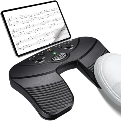 Abbildung von LEKATO Bluetooth Page Turning Pedal Silent Sheet Music Turner Foot for Tablet and Phone
