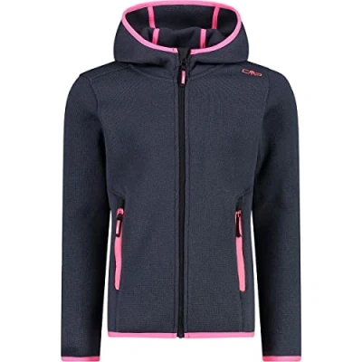 Abbildung von CMP, Knit Tech mélange fleece jacket with hood, BLUE RED KISS, 98