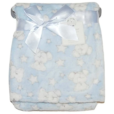 Abbildung von Baby Wickeldecke für Kinderwagen, Kinderbett, Babybett, Babykorb, blauer Teddybär