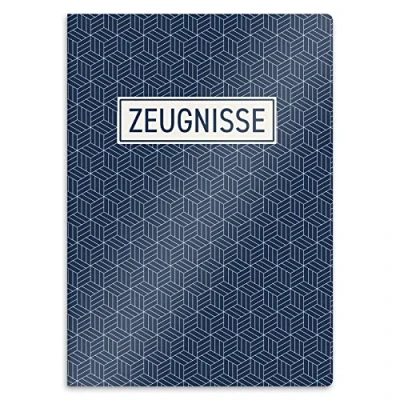 Abbildung von itenga Zeugnismappe mit Motiv DIN A4 stabile Dokumentenmappe Sichtbuch für Zeugnisse 20 Hüllen Kinder Jugendliche Schüler Mädchen Jungen (Motiv Abstrakt Geometrie)