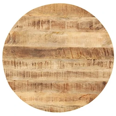 Abbildung von vidaXL Mangoholz Massiv Tischplatte Massivholzplatte Holzplatte Ersatztischplatte Holz Platte für Esstisch Esszimmertisch Rund 25 27mm 80cm
