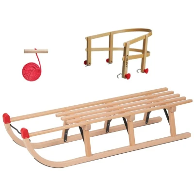 Abbildung von COLINT Davoser Schlitten &quot;Davos Alpina Fun 110 mit Holzlehne und Leine&quot;, (Set, 3 tlg.)