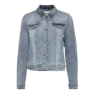 Abbildung von ICHI Ihstamp Jeansjacke, Damen, Größe: 40, Washed light blue