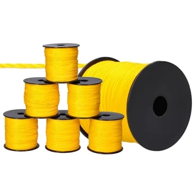 Abbildung von ToolSpace 6X Maurerschnur Bauschnur 100m x 1.7 mm Gelb Polypropylen Seide Richtschnur Lotschnur Stärke Pflasterschnur langlebig &amp; reißfest für Wasserwaage