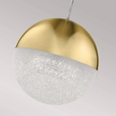 Abbildung von Elstead Lighting QN Moonlit P CG QUINTIESSE Hängeleuchte LED 20.9W 3000K Aluminium Champagner Gold, Acryl mit Zirkonia H:20.2cm Ø20cm