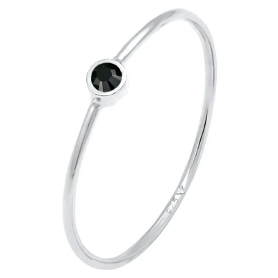 Abbildung von Elli Basic Stacking Ring, Damen, Größe: 54, Schwarz