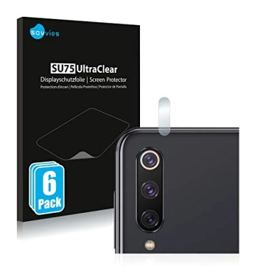Abbildung von Savvies 6 Stück Schutzfolie für Xiaomi Mi 9 SE (NUR Kameraschutz) Displayschutz Folie Ultra Transparent