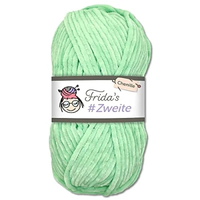 Abbildung von Frida&#039;s #Zweite Wolle 100g Chenille Amigurumi Stricken &amp; Häkeln weich (07 Mint)