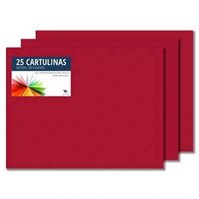 Abbildung von RAYLU PAPER Tonpapier 50 x 65 cm, 25 Stück Kartonpapier 180g/m², 210 297 mm, professionelle farbige Kartons für Büro, Kopierpapier, Buntes Papier zum Basteln (Granatrot)
