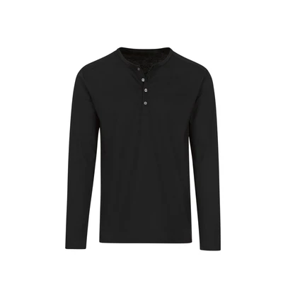 Abbildung von Trigema Herren Langarmshirt mit Knopfleiste
