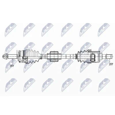Abbildung von NTY NPW KA 358 Antriebswelle Vorderachse rechts 928, 63 KIA: RIO 3