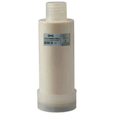 Abbildung von GRIMAS Latexmilch, 100ml, professionelles flüssiges Latex zur Erstellung von Special Make Up, Zombies, Halloween, Wunden, Narben, FX Schminke und Abgüssen, trocknet transparent, Latexrubber milk