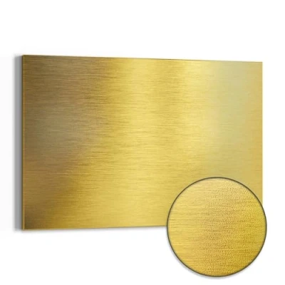 Abbildung von DEQORI Magnettafel &#039;Gebürstete Goldoberfläche&#039;, Metall Whiteboard für alle Magnete, Magnetboard magnetisch