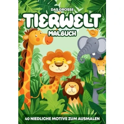 Abbildung von Das große Tierwelt Malbuch: 40 niedliche Motive zum Ausmalen für Kinder