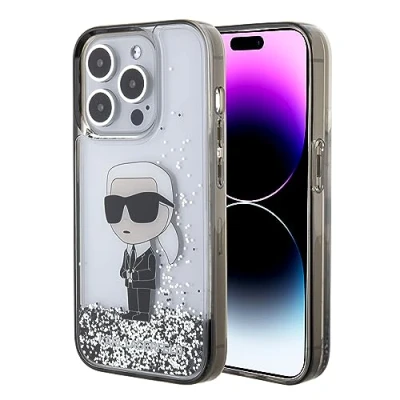 Abbildung von CG Mobile Karl Lagerfeld Liquid Glitter Hülle für iPhone 15 Pro