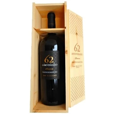 Abbildung von Primitivo di Manduria DOP Riserva 62 Anniversario 2018 Magnum in OHK Feudi San Marzano, trockener Spitzenrotwein aus Apulien