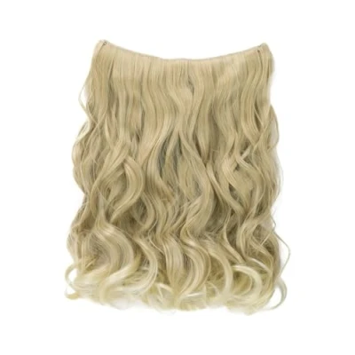 Abbildung von CAISHA 50cm 1 Tresse Extension mit Gummiband Extensions Haarverlängerung Haarteil Leicht Gewellt Blond Mix E108