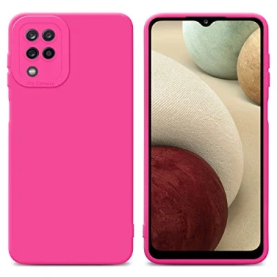 Abbildung von Cadorabo Hülle kompatibel mit Samsung Galaxy A12 / M12 Schutzhülle TPU Silikon Case Liquid Design Kameraschutz Slim Kratzfest Weiche Gummi Rundumschutz für in Pink