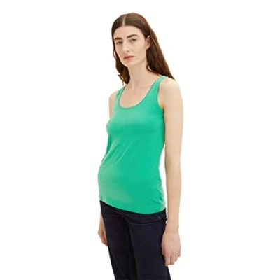 Abbildung von TOM TAILOR Damen 1036260 Basic Top, 31032 Vivid Leaf Green, L