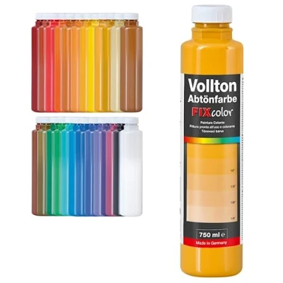 Abbildung von decotric Decolor Bunte Abtönfarbe Goldocker 750 ml I Dispersionsfarbe für dekorative Anstriche und wasserbasierten Materialien Hohe Farbkraft &amp; Ergiebigkeit