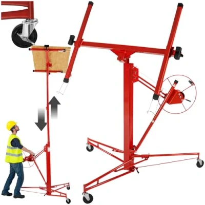 Abbildung von tectake® XXL Plattenheber Trockenbau, Rigips Werkzeug für Innenausbau, Heber Rigipsplatten u.a. Platten, Hebevorrichtung Paneele, Hebewerkzeug Türen, Lastenheber