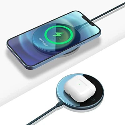 Abbildung von Nillkin Fast Wireless Charger, Qi Kabellose Induktive Ladestation für iPhone 13/13 Pro/13 Pro Max/13 Mini/iPhone 12/11/XS MAX/XR/X Series, Samsung Galaxy S22/S21/S20/S10/Note10/S8, AirPods Ladegerät