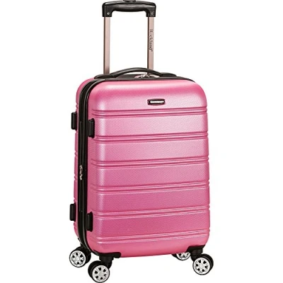Abbildung von Rockland Melbourne Hardside Expandable Spinner Wheel Luggage, Pink, Carry On 20 Inch, Luggage