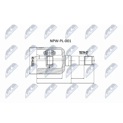 Abbildung von NTY NPW PL 001 Gelenksatz getriebeseitig, Vorderachse rechts OPEL: Zafira B, Astra H Caravan, GTC