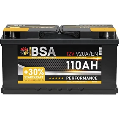 Abbildung von BSA Autobatterie 110Ah 12V 920A/EN ersetzt Batterie 100Ah 90Ah 105Ah 95Ah +30% Startleistung, lead acid