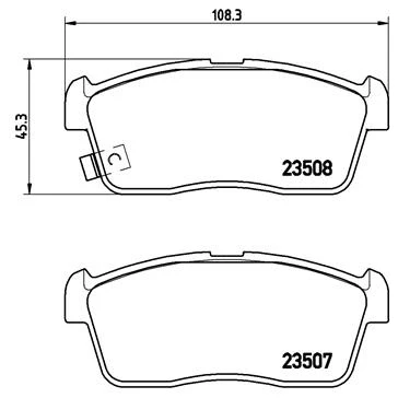 Abbildung von BREMBO P 79 020 Bremsbelagsatz mit akustischer Verschleißwarnung ohne Zubehör SUZUKI: Alto VII, NISSAN: Pixo