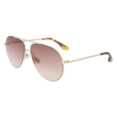 Abbildung von Victoria Beckham Unisex VB213S Sunglasses, 725 Gold/Wine, 61