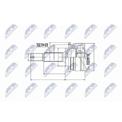 Abbildung von NTY NPZ NS 036 Gelenksatz radseitig NISSAN: MICRA 2
