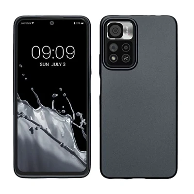 Abbildung von kwmobile Case kompatibel mit Xiaomi Redmi Note 11 Pro+ 5G / Pro Plus Hülle Schutzhülle aus Silikon metallisch schimmernd Handyhülle Metallic Grau