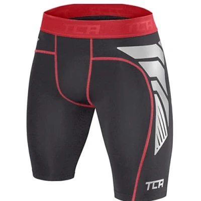 Abbildung von TCA Herren CarbonForce Pro Thermo Kompression Unterwäsche Shorts Schwarz/Rot, M