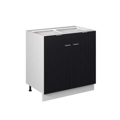Abbildung von Vicco Schubunterschrank Fame Line, Schwarz gestreift, 80 cm ohne Arbeitsplatte