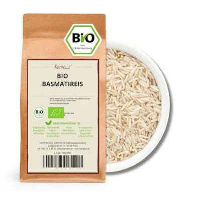 Abbildung von Kamelur BIO Basmati Reis geschält (1kg) aromatischer Basmatireis ohne Zusätze Naturreis Duftreis