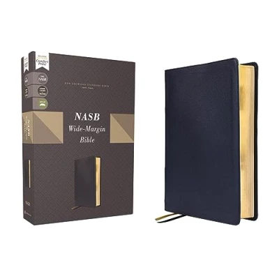 Abbildung von NASB, Wide Margin Bible, Genuine Leather, Calfskin, Navy, Red Letter, 1995 Text, Comfort Print: New American Standard ... Margin, Print