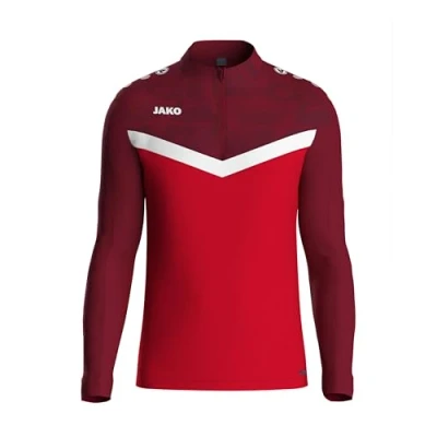 Abbildung von JAKO Ziptop Herren und Damen Iconic Gr. L Rot/Weinrot Atmungsaktives Unisex Sport Sweatshirt mit Keep Dry Funktion wärmender, weicher Fleece Innenseite