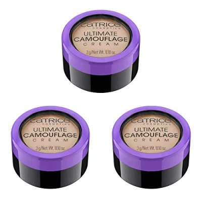 Abbildung von Catrice Ultimate Camouflage cream, Concealer Abdeckstift, Make up, nicht Komedogen, 3er Pack (3x3g), Nr. 020 N Light Beige