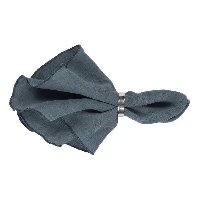 Abbildung von Broste Copenhagen Serviette GRACIE Eco Friendly Linen petrol blue
